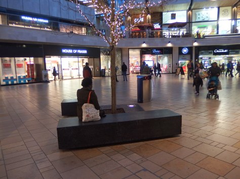 Bench in Cabot Circus, Bristol