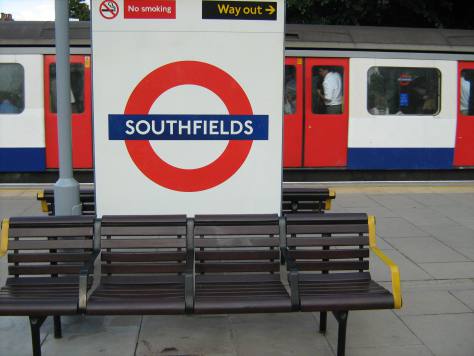 Woodro bench by Robin Day at Southfields station