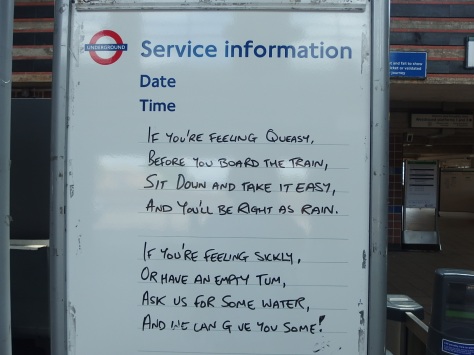 Service information at Acton station