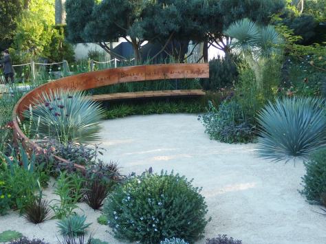 Delightful Bench on the Beauty Of Mathematics show garden at Chelsea Flower Show