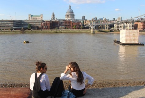 Sitting on the bank of the Thames opposite St Paul's cathedral